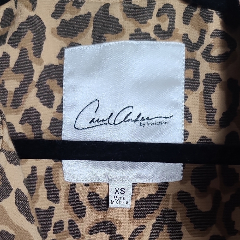 CAROL ANDERSON By Invitation Leopard Print Jacket 3/4 Sleeve w/Pockets Size XS - Picture 3 of 16